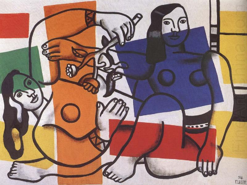 Two women with flowers in hand, Fernand Leger